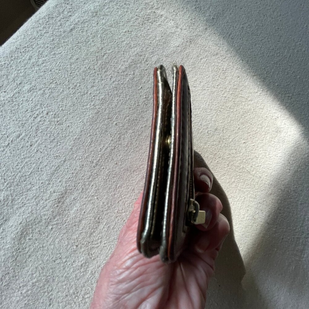 Fossil Small Brown Leather Button Close Wallet - image 4